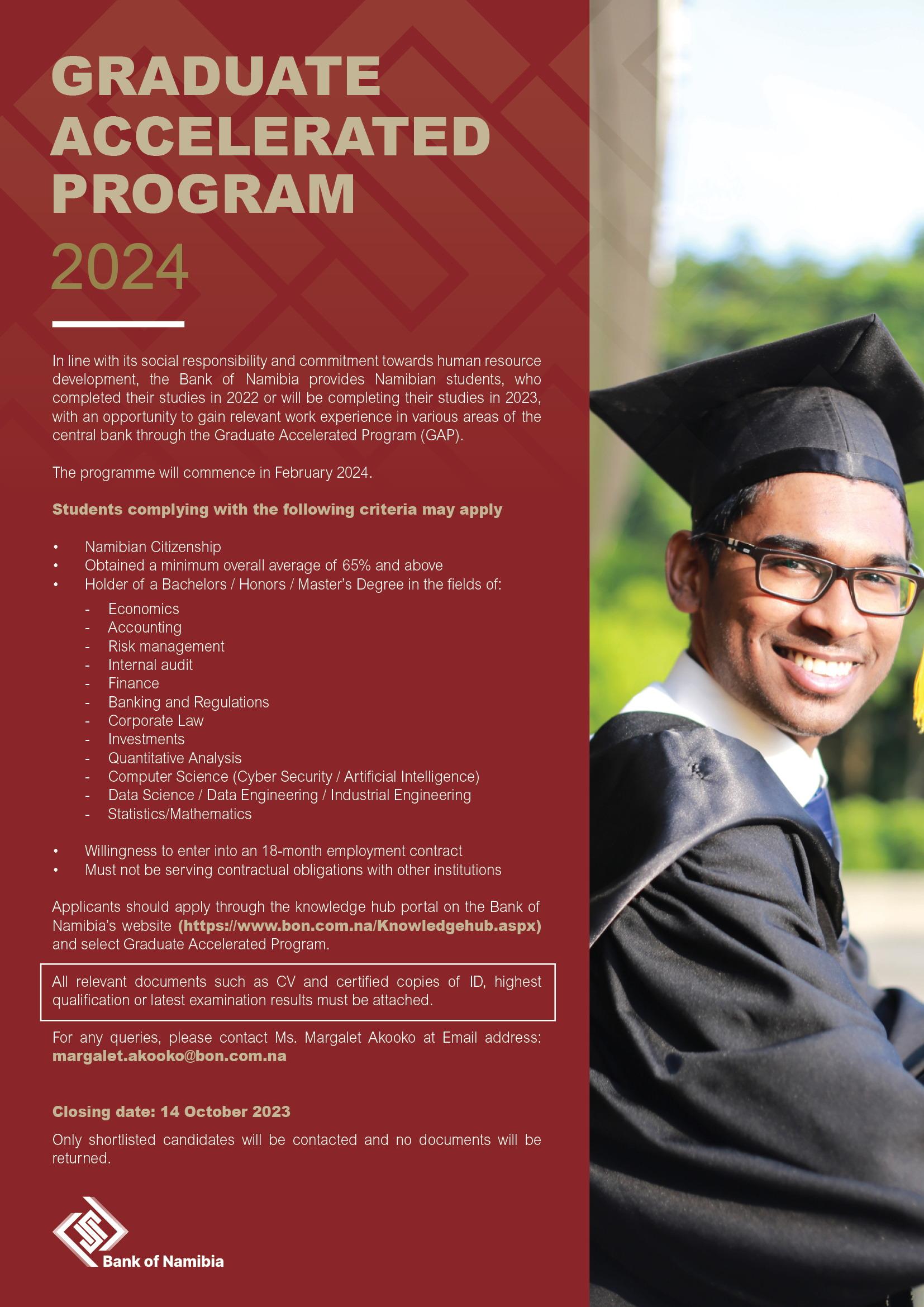 Graduate Accelerated Program (GAP) - Call For Applications 2022