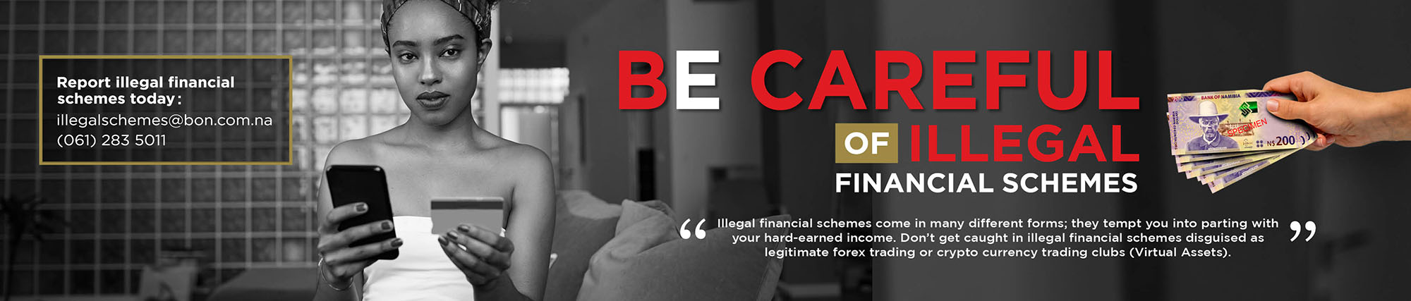 Bank of Namibia - Be Careful of Illegal Financial Schemes