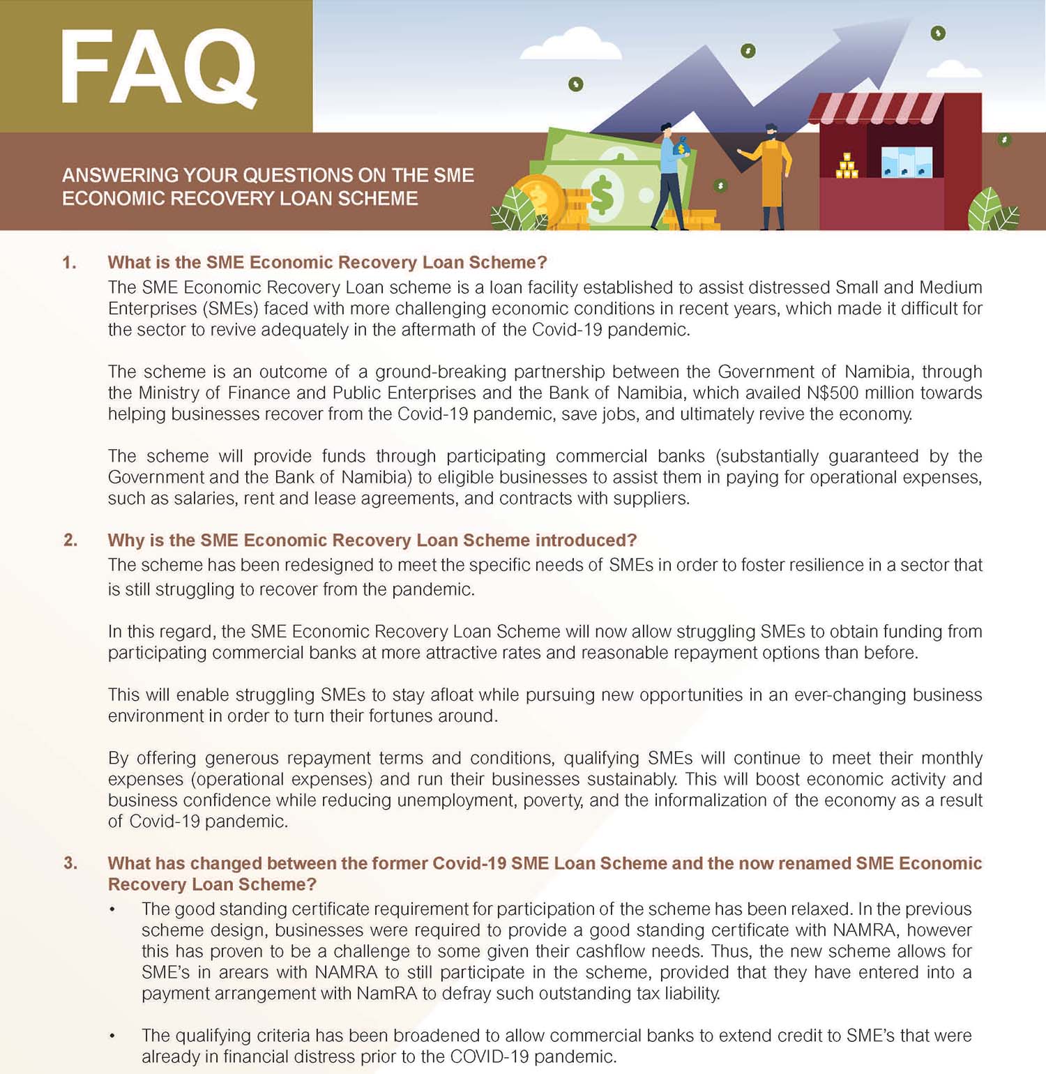 Bank of Namibia - SME Economic Recovery Loan Scheme FAQ